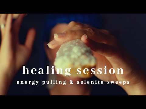 [ASMR] Tingly energy pulling + selenite wand sweeps