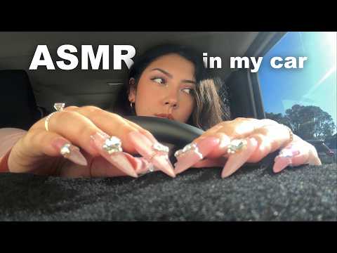 ASMR in my car (tapping, scratching, and driving)