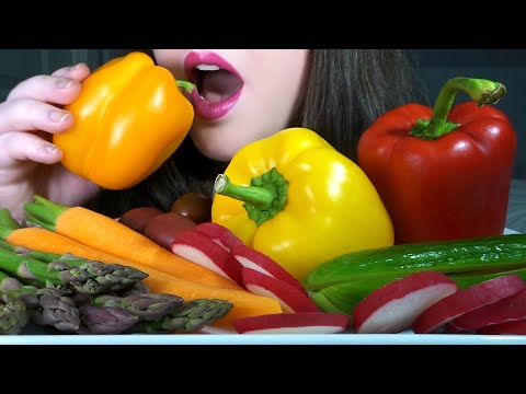 HEALTHY EATING ASMR Raw Veggie Platter - EXTREMELY Satisfying Crunchy Sounds!