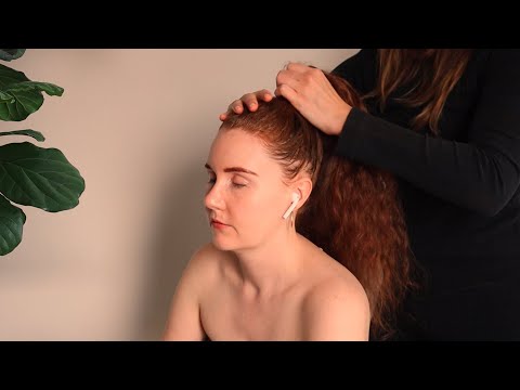 ASMR scalp massage and curly hair play on Talisha