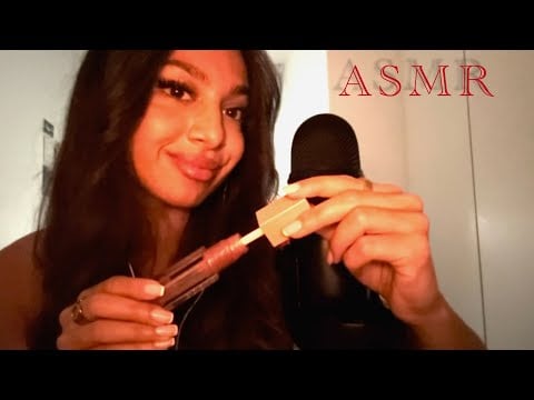 ASMR | Clicky whispers with lip gloss application💄
