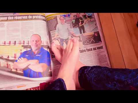ASMR bare feet reading the news paper