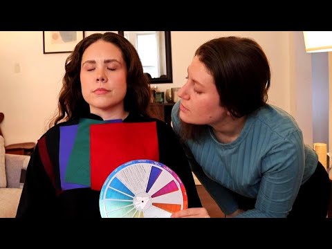 ASMR Personal Color Analysis on a Close Friend (soft spoken, natural sounds)