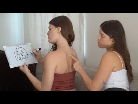 ASMR Back Tracing Game w/ Whiteboard 🍁🍎🎃 Fall Theme (Whisper, Back Tracing, Real Person)