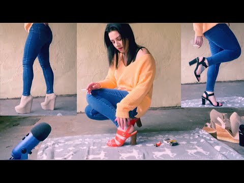 ASMR | Shoe Tapping/Scratching & Walking Sounds 👠 + Smoking!