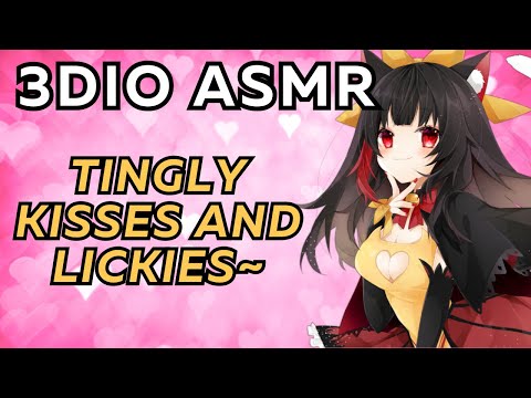 【3DIO ASMR】🌸 your girlfriend gives you tingles ♡ tingly kisses and lickies
