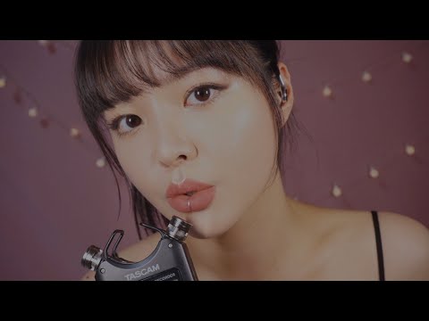 [ASMR] Mouth Sounds, Tapping on Tascam w/ Talking l 탭핑하며 입소리, 속삭임 l ささやきながら口音、マイクを触る