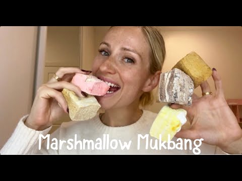 ASMR Marshmallow Mukbang 🍭 mouth sounds and sticky sounds