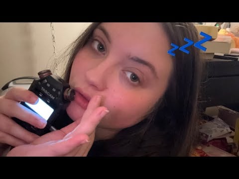 asmr pitch changes/humming, switching between soft spoken/whispers, hand movements 
