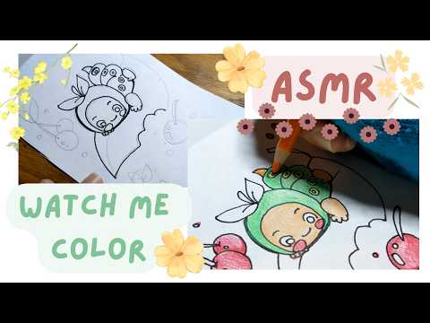 ASMR Caterpillar Coloring NO Talking