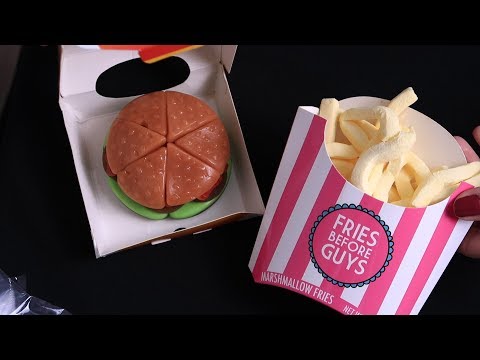 ASMR GUMMY BEAR DE HAMBURGUER E BATATA FRITA