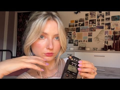 ASMR | tracing my face with clicky whispers (tascam mic)