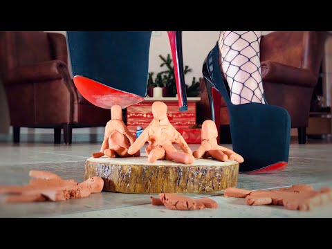 Giantess vs. Clay Men! High Heels Crushing Things! Oddly Satisfying ASMR