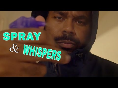 ASMR Spray Bottle Sounds & Spray Bottle Shaking "Spray & Whispers" Jacket Sounds and Whispering