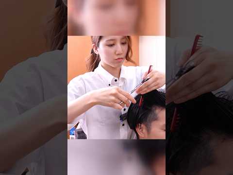 Polite and professional customer service by a Japanese barber #femalebarber #asmr #haircut