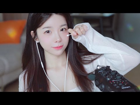 ASMR 햇살을 받으며 초심으로 돌아간 면봉 귀청소와 조근조근 이야기하는 수다 soft spoken & earcleaning (ZOOM6) / 16:36~NOTALKING