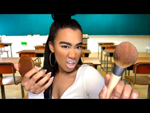 ASMR Chav Girl Does Your Make-up in The Back Of The Class 💄🇬🇧 ASMR Make-up Role-play