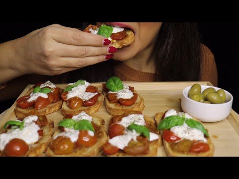 ASMR CRUNCHY CRISPY BURRATA BRUSCHETTA MUKBANG EATING SOUNDS #asmr #mukbang #bruschetta #crunchy