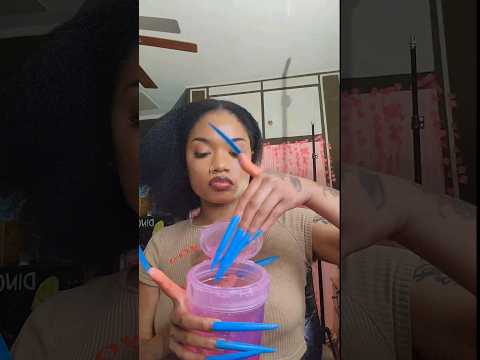 ASMR doing my hair with LONG NAILS 😳💅 #shorts #asmr