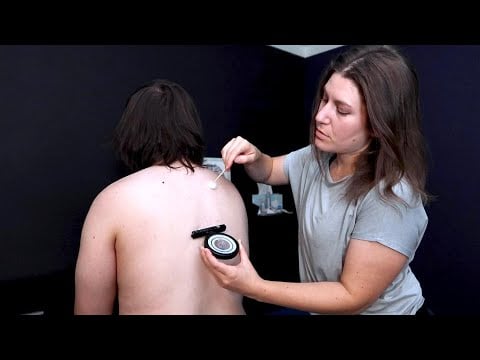 [ASMR] Nervoscope Spine Exam | Sensory, Massage with Feet & Skin Pulling
