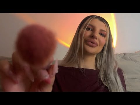 ASMR Repeating Clicky Trigger Words and Brushing Your face for Sleep 💤😴