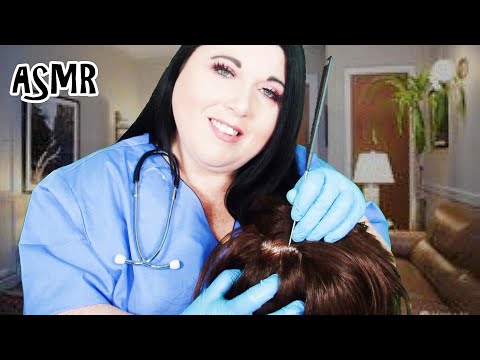 ASMR Scalp Check & Scalp Massage Medical Roleplay (Scalp Scratching, Hair Brushing, Combing, Gloves)