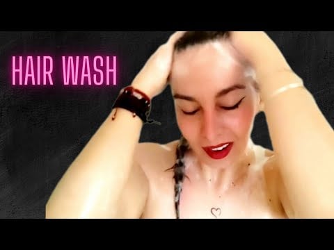 ASMR HAIR WASH WITH A PONY TAIL - FOAM - SHOWER SOUNDS