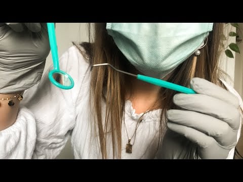 ASMR ✨ - 1 minute dentist check up | fast tooth cleaning #shorts