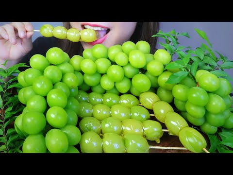 ASMR peony grapes and candied peony grapes EATING SOUNDS | LINH-ASMR