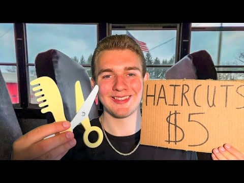 ASMR $5 Wooden Haircut on school bus