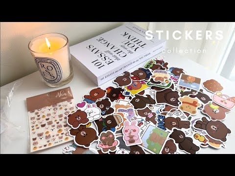 My Stickers Collection | Line Friends Cony & Brown | Bujoilu & tarrat | ASMR no talking
