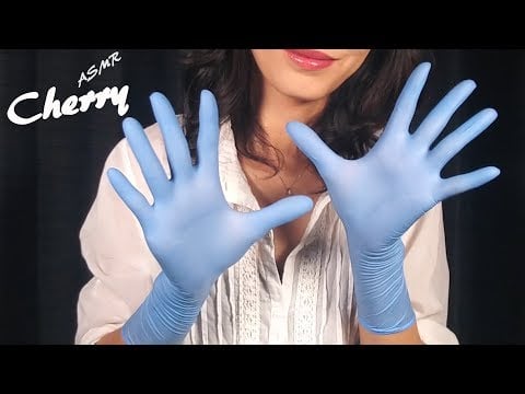 【ASMR】Blue Latex Gloves Triggers and Hand Movements 하늘색 라텍스장갑 트리거와 손움직임 / 青いゴム手袋でハンドムーブメント