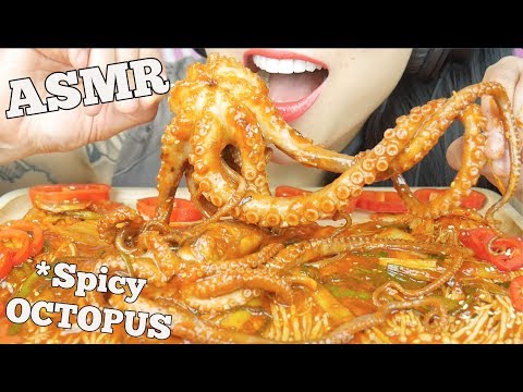 ASMR SPICY WHOLE OCTOPUS (SAVAGE EATING SOUNDS) | SAS-ASMR