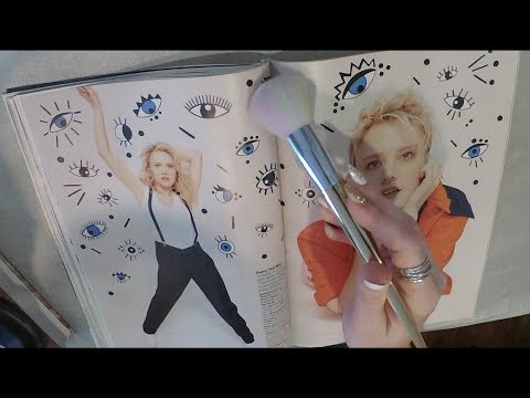 ASMR Kate McKinnon Magazine Flip Through with Gum, Whisper & Brush