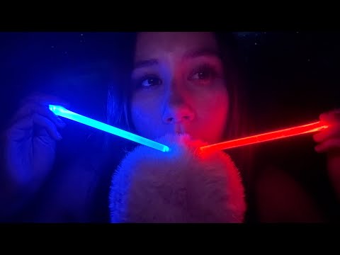 ASMR | Mouth Sounds, Fluffy Mic Cover, and Light Triggers with @pococo_official Galaxy Projector