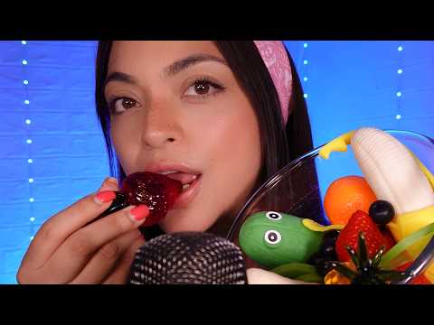 ASMR Fake Food Fruit Mukbang 🍍🥝 1K Subscriber Celebration & Mouth Sounds