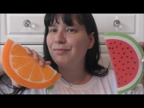 #Asmr Fruity Sponge Tingles !    *viewers request* Scratching Squeezing Rubbing !