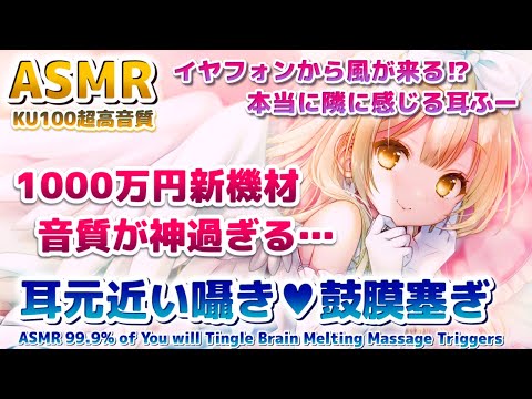 🔴[ASMR] 耳●め概要↓機材1000万円最強音質の脳まで届くゾクゾク囁き耳ふー、耳奥深くまで鼓膜を塞ぐ。Ear Massage, Ear Blowing, Brain Tingly【KU100】