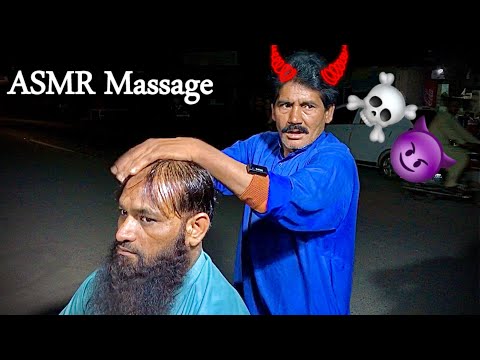 ASMR Super Head Massage For Relaxing At Night on Road | ASMR Relaxed massage On Road|ASMR With Yahy