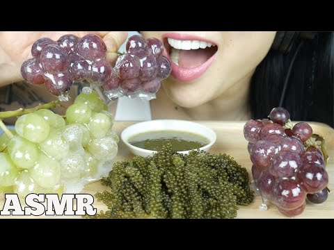 ASMR CANDIED GRAPES TANGHULU + FRESH SEAGRAPES (CRACKLING EATING SOUNDS) NO TALKING | SAS-ASMR