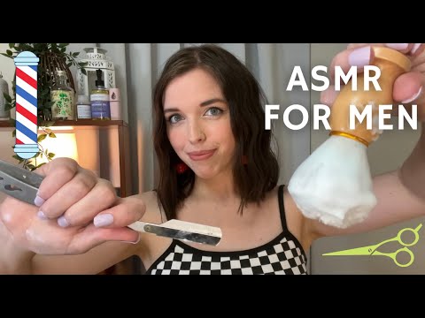 Ultimate Men's Classic Shave & Barber Shop (ASMR) | Shaving Cream, TINGLY layered sounds 💈