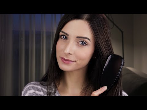 ASMR Hair Brushing & Rambling Q&A (Soft Spoken Ramble ASMR)