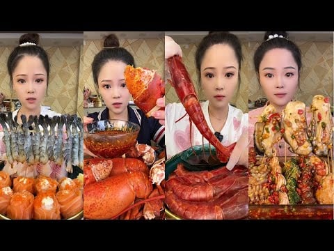 🍤 1-Hour Seafood Eating Mukbang 🐙 ASMR Show | 🥢해산물 먹방 쇼 🐟 | 🍣シーフード1時間モッパン 🍚