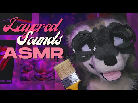 [Furry ASMR] Layered Sounds and Visual Triggers | Fursuit Tingles (Brushing, Tapping, Brain Massage)