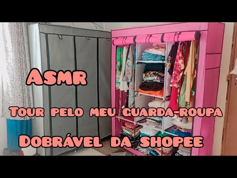 ASMR TOUR PELO MEU GUARDA-ROUPA DOBRÁVEL DA SHOPEE 😍