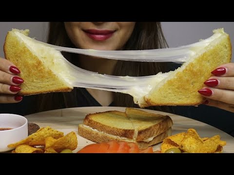 ASMR CHEESY CRUNCHY TOAST / TOMATOES / DORITOS  / no talking / CREMA ASMR #asmr #mukbang #toast