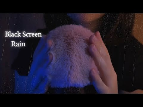 Asmr Fluffy Mic Scratching and Rain for Sleep , Brown Noise , Black Screen , No Talking