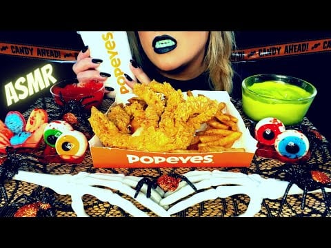 ASMR POPEYES CHICKEN MUKBANG | EATING SOUNDS | NO TALKING