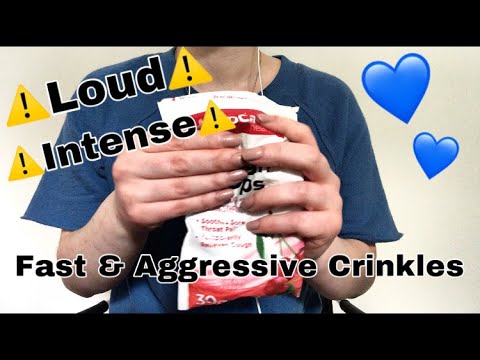 ASMR- Fast and Aggressive CRINKLE SOUNDS 🤤💙 (no talking) Part 1