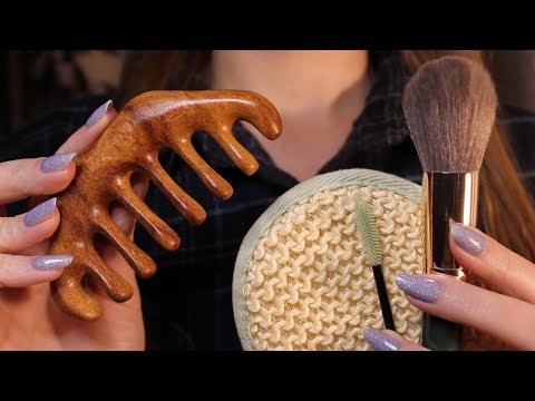 ASMR While You Rest 🪐 Personal attention, scalp massage, dry brushing (no talking, layered sounds)